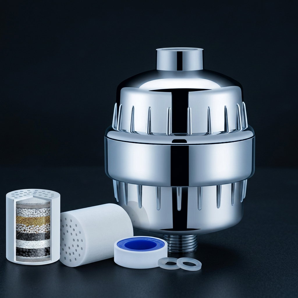 AVRENZO ONE filter housing with replacement cartridge, thread tape and washers